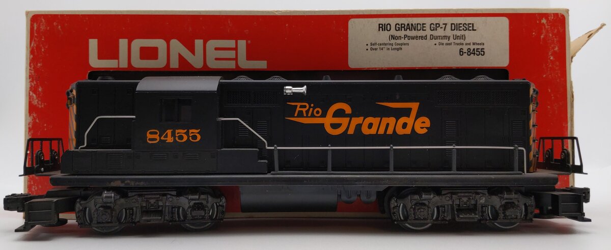 Lionel 6-8455 O Gauge Rio Grande GP-7 Dummy Diesel Locomotive #8455 VG/Box