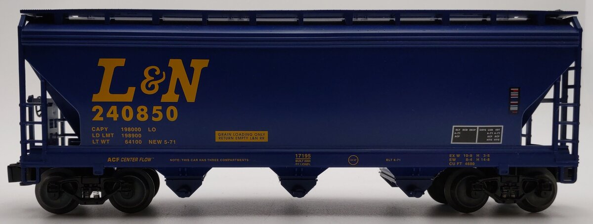 Lionel 6-17195 O Gauge Louisville & Nashville 3-Bay ACF Hopper #240850 LN/Box