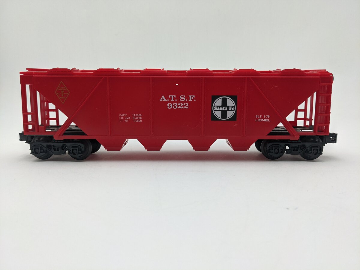 Lionel 6-9322 O Gauge Famous American Railroad Series AT&SF 4-Bay Hopper EX