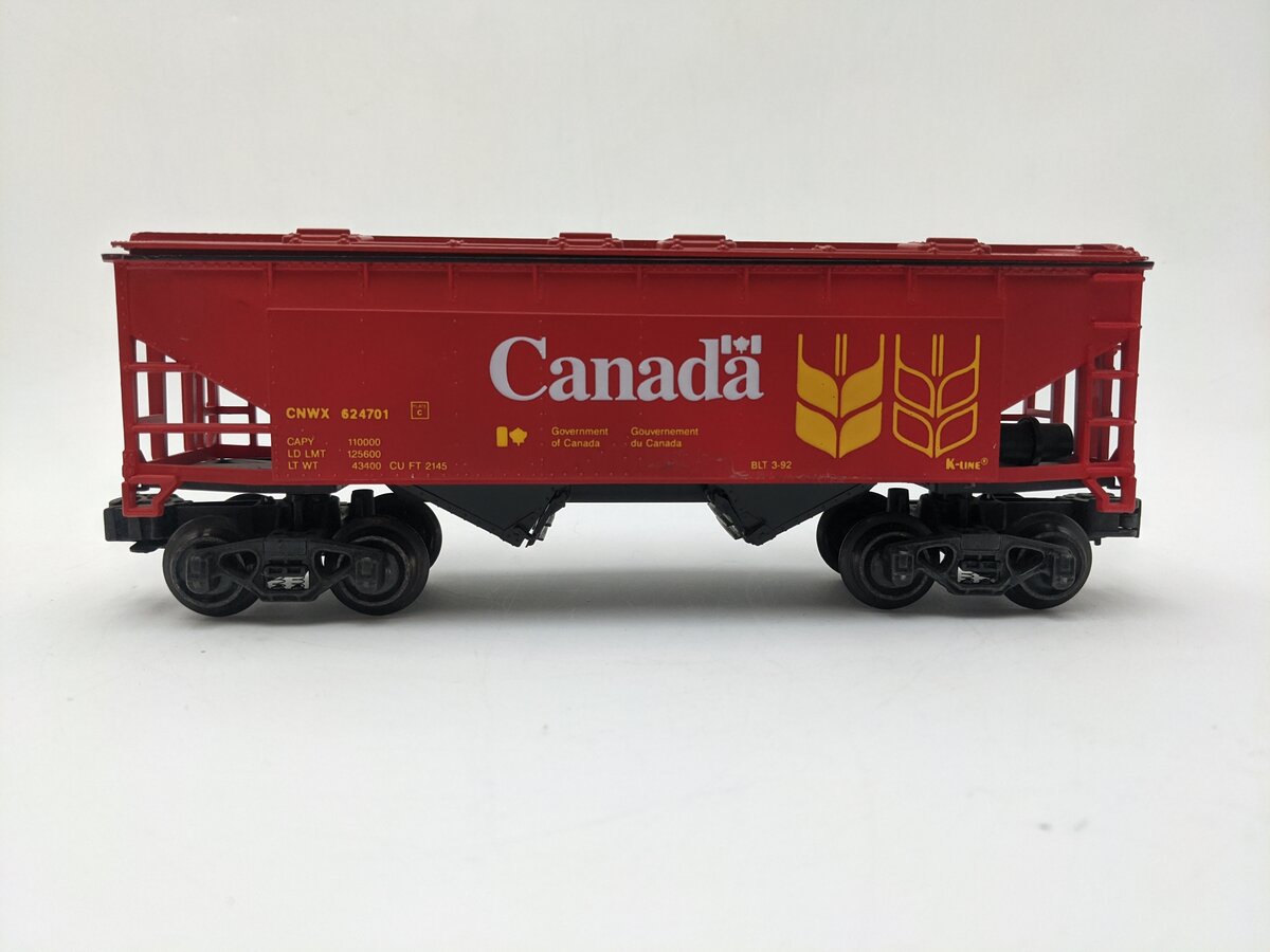 K-Line K624701 O Gauge Canada Railway Grain Hopper (Wheafleaf) EX