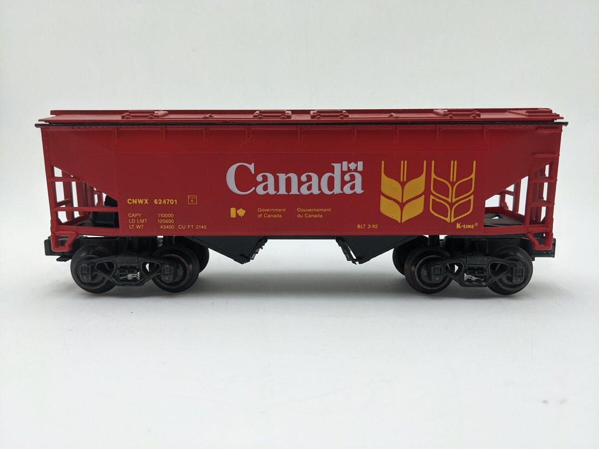 K-Line K624701 O Gauge Canada Railway Grain Hopper (Wheafleaf) EX