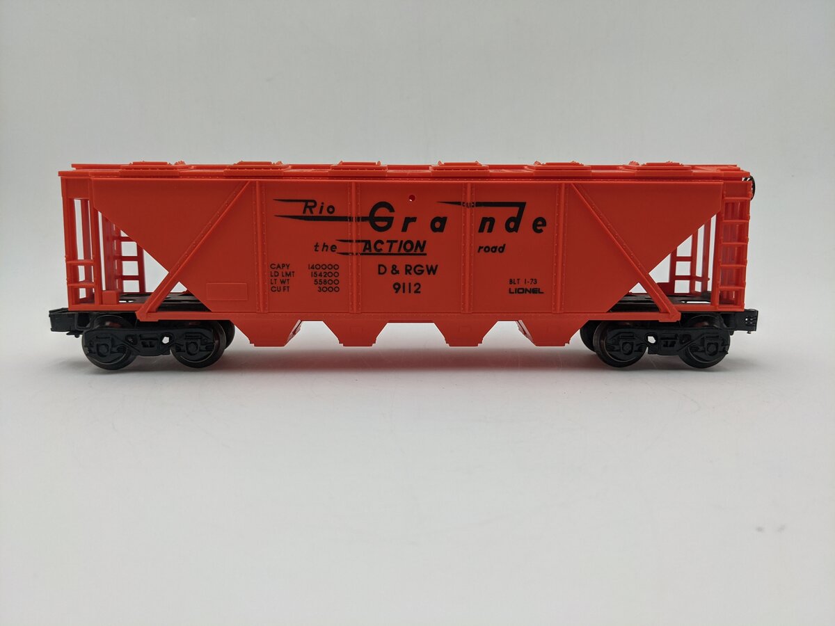 Lionel 6-9112 O Gauge Denver & Rio Grande Western Covered Long Hopper EX