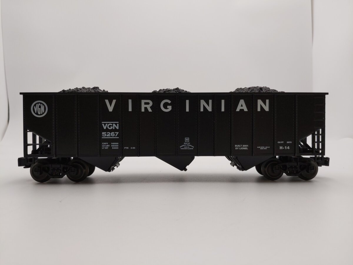 Lionel 6-17166 O Gauge Virginian 3-Bay Hopper #5267 LN