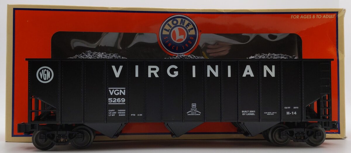 Lionel 6-17168 O Gauge Virginian 3 Bay Hopper #5269 LN/Box