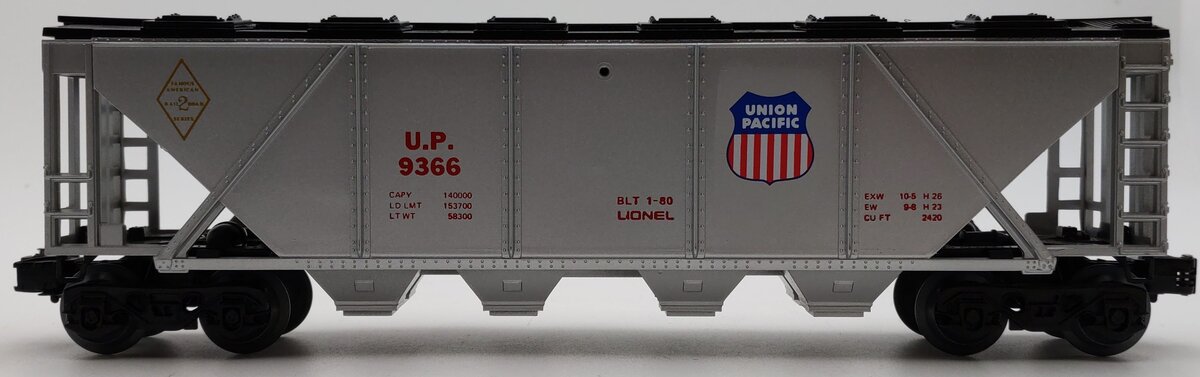 Lionel 6-9366 O Gauge Union Pacific Covered 4-Bay Hopper #9366 LN/Box