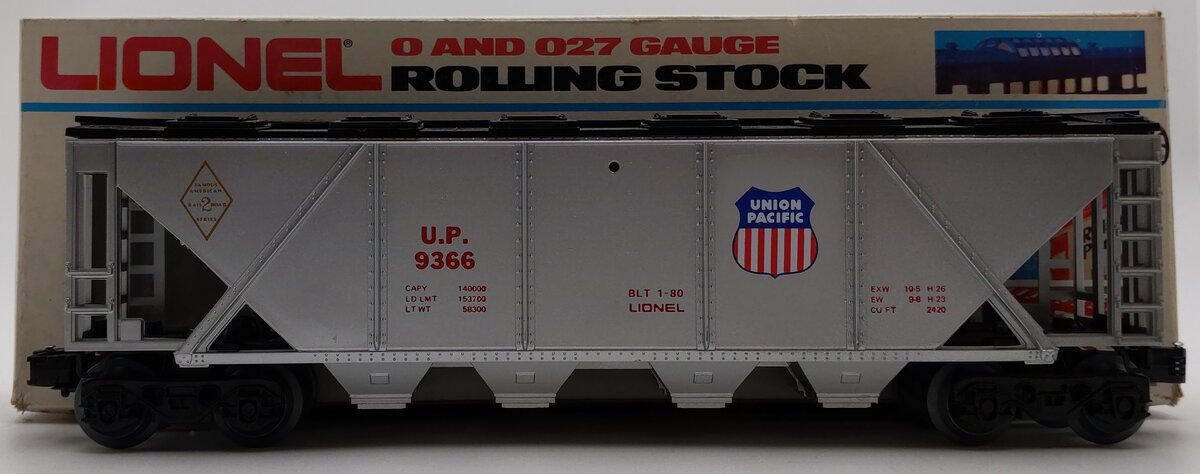 Lionel 6-9366 O Gauge Union Pacific Covered 4-Bay Hopper #9366 LN/Box