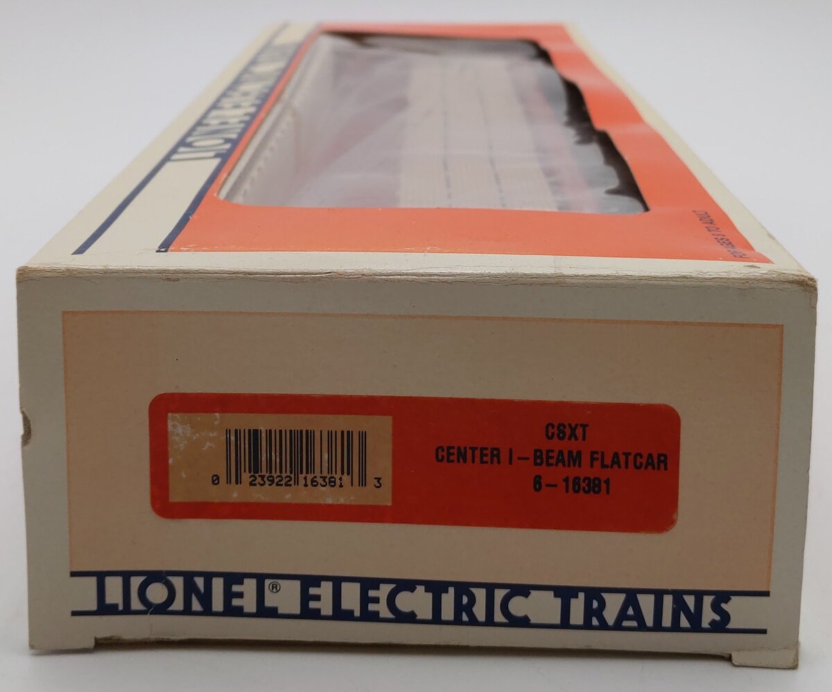 Lionel 6-16381 O Gauge CSXT Center I-Beam Flatcar w/ Wood Load LN/Box