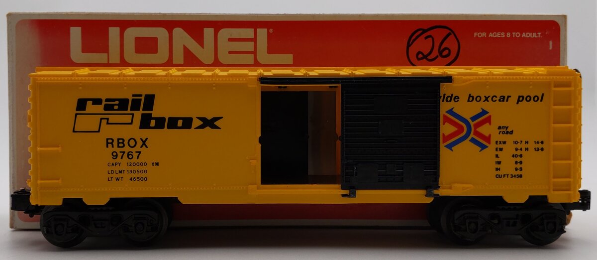 Lionel 6-9767 O Gauge Rail Box Boxcar LN/Box