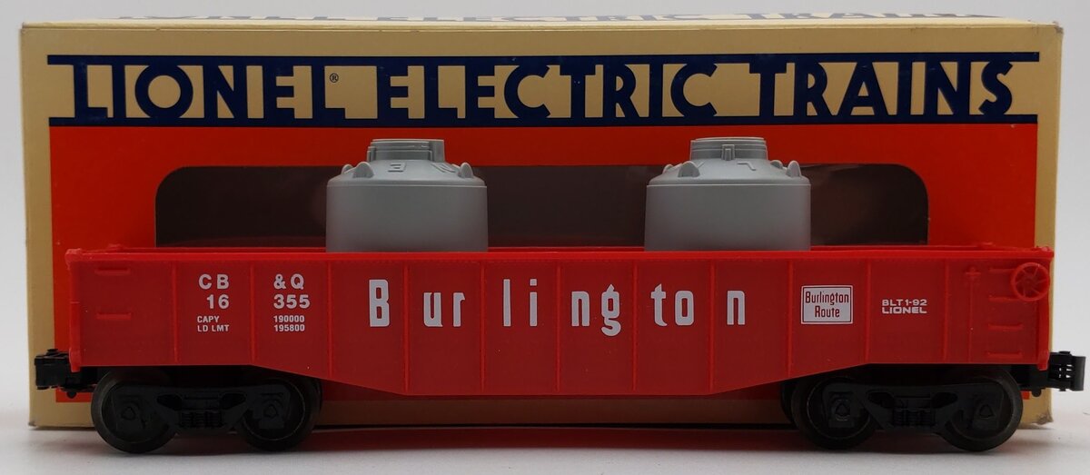 Lionel 6-16355 O Gauge Burlington Gondola w/ Containers EX/Box