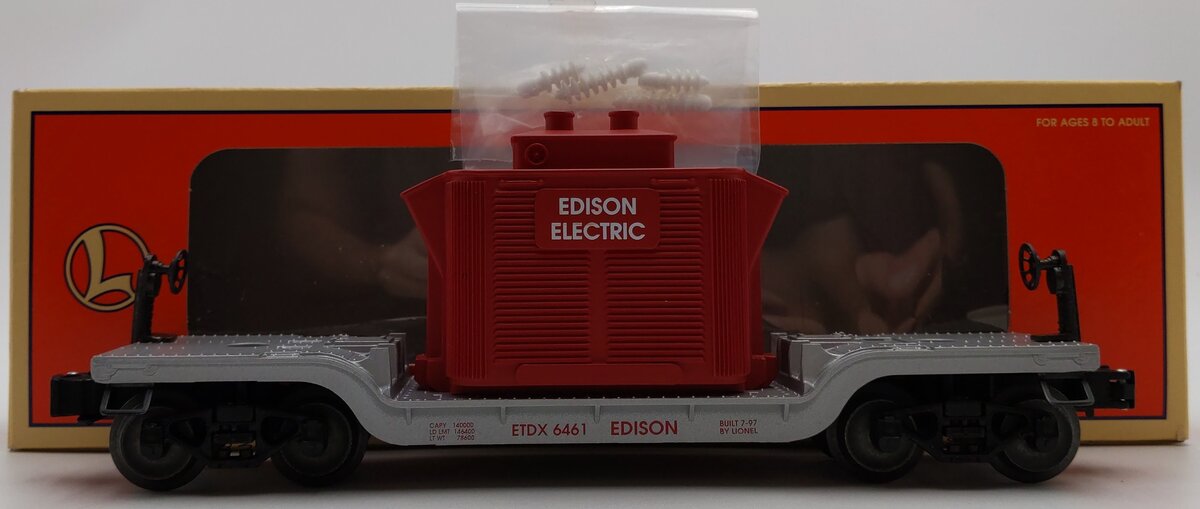 Lionel 6-19424 Edison Electric Dep. Center Flatcar w/Transformer EX/Box