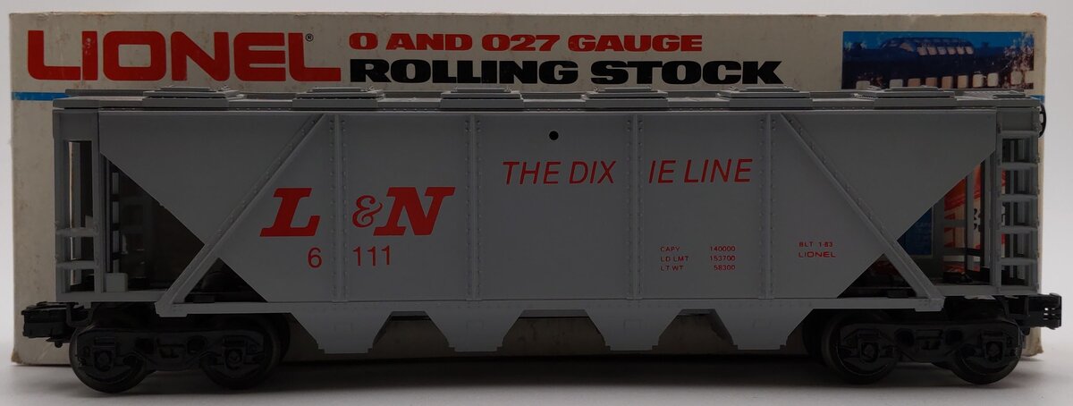 Lionel 6-6111 O Gauge Louisville & Nashville Gray Covered Hopper EX/Box
