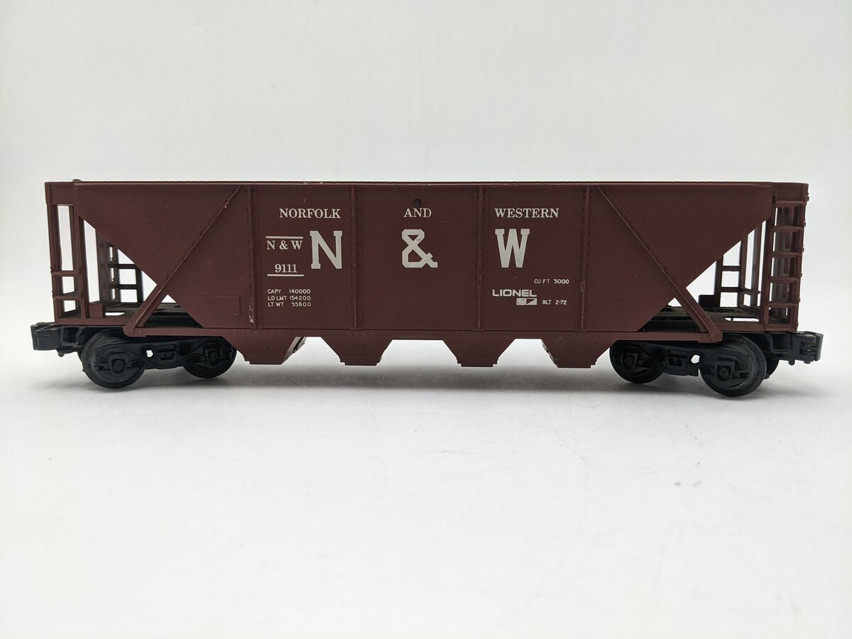 Lionel 6-9111 O Gauge Norfolk and Western 4-Bay Hopper #9111 VG