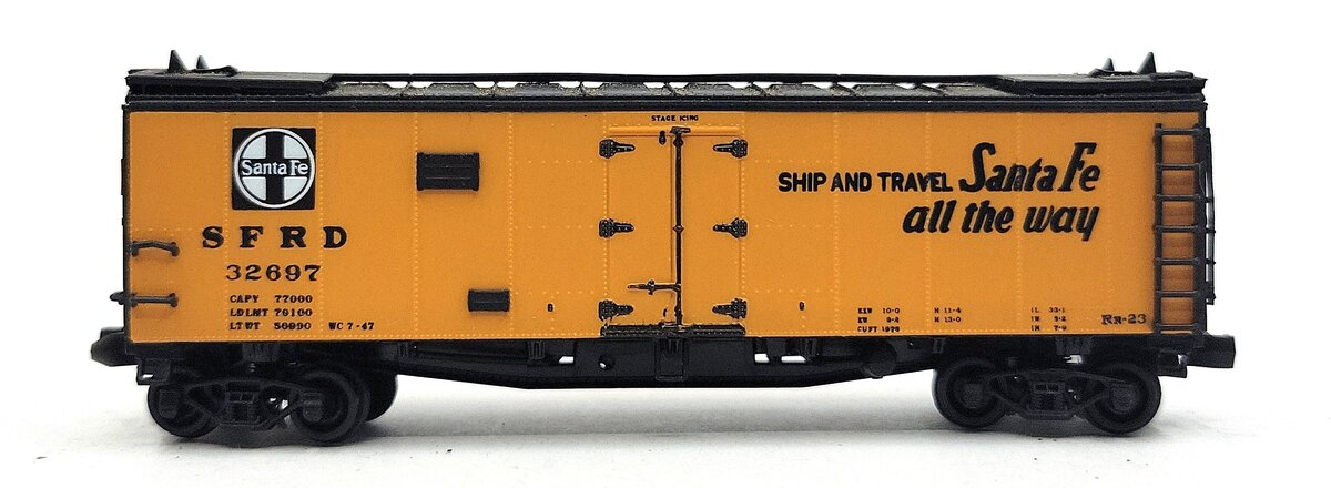 Tex-N-Rails 32697 N Scale Santa Fe "Grand Canyon Line" Refrigerator Car EX/Box
