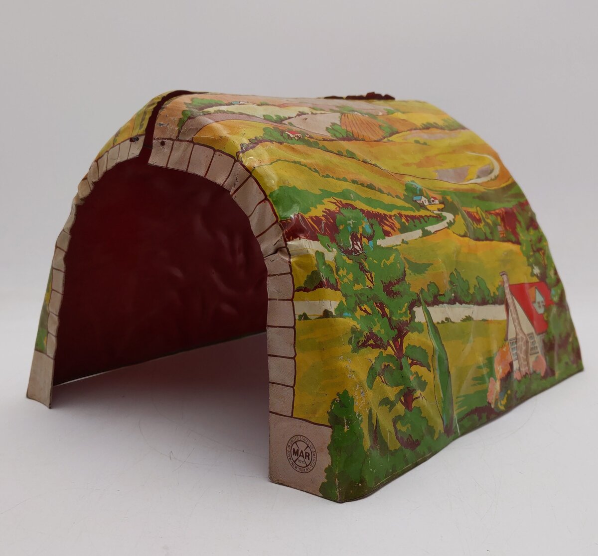 Marx 390 Vintage O Country Farm Scene Metal Tunnel EX