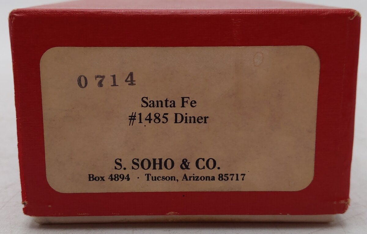 Soho 0714 HO Nickel Plated Brass Santa Fe #1485 Diner Car EX/Box
