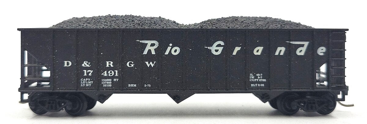 Atlas 3273 N Scale Rio Grande Hopper Car w/Coal Load #17491 LN