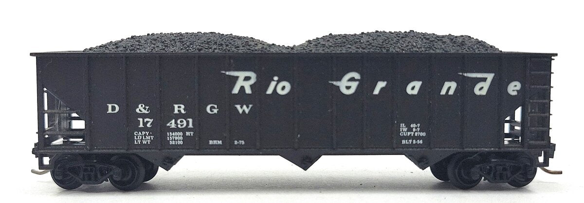 Atlas 3273 N Scale Rio Grande Hopper Car w/Coal Load #17491 LN
