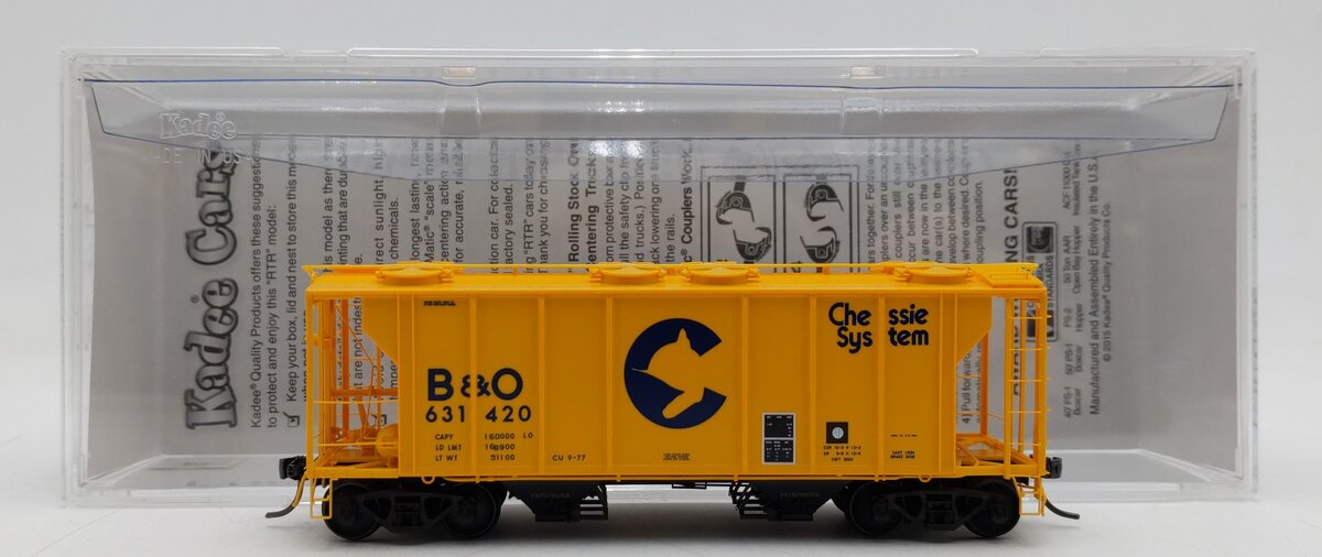 Kadee 8653 HO B&O Chessie System PS-2 2-Bay Covered Hopper Freight Car #631420  EX/Box