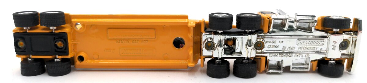 Matchbox 1:80 Scale 1981 Peterbilt Tractor Trailer W/ Car VG
