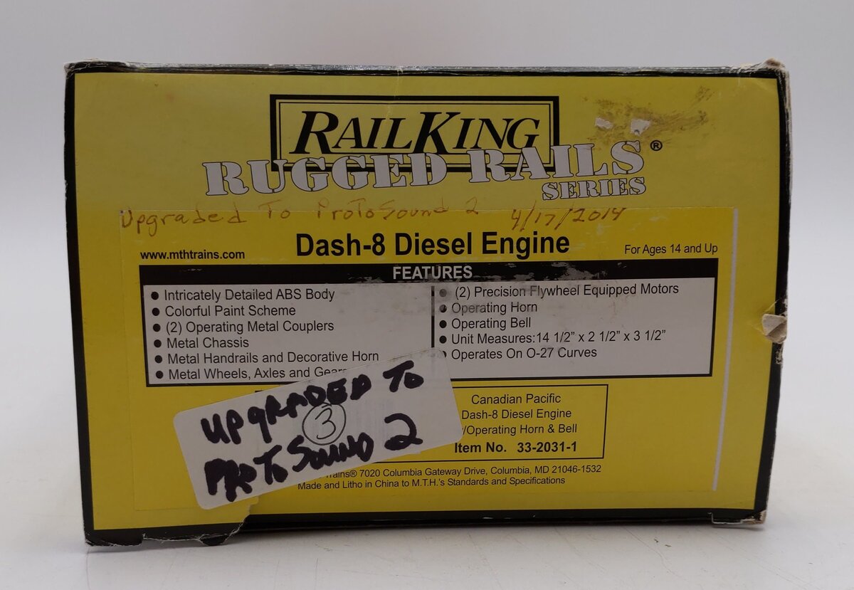 MTH 33-2031-1 Canadian Pacific Dash-8 Diesel Engine w/Horn & Bell #8583 LN/Box