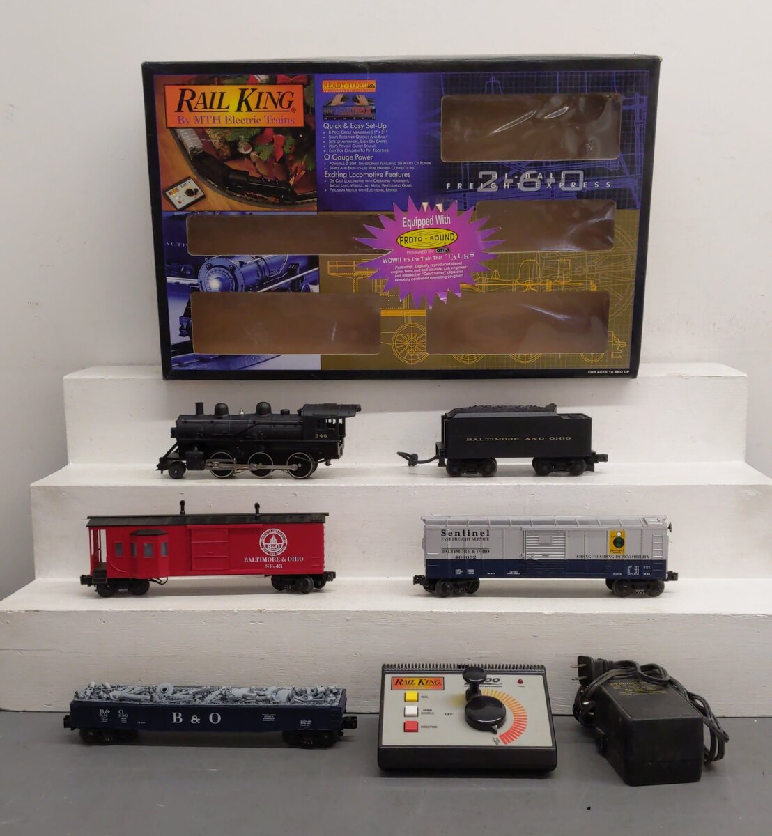 MTH 30-4020-1 Baltimore & Ohio 2-6-0 O Gauge Steam Freight Train Set w/PS1 LN/Box