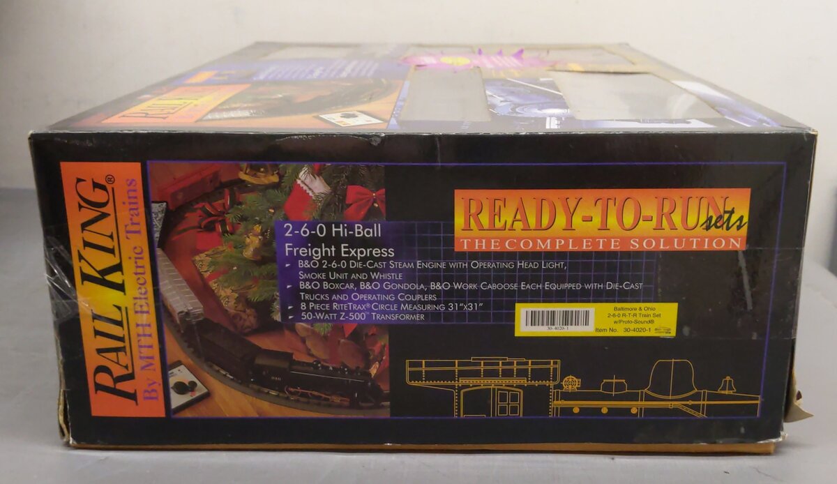 MTH 30-4020-1 Baltimore & Ohio 2-6-0 O Gauge Steam Freight Train Set w/PS1 LN/Box