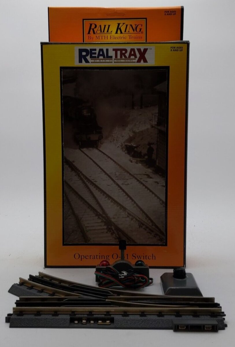 MTH 40-1004 O 31 RealTrax Nickel Silver Right Hand Remote Switch Turnout LN/Box