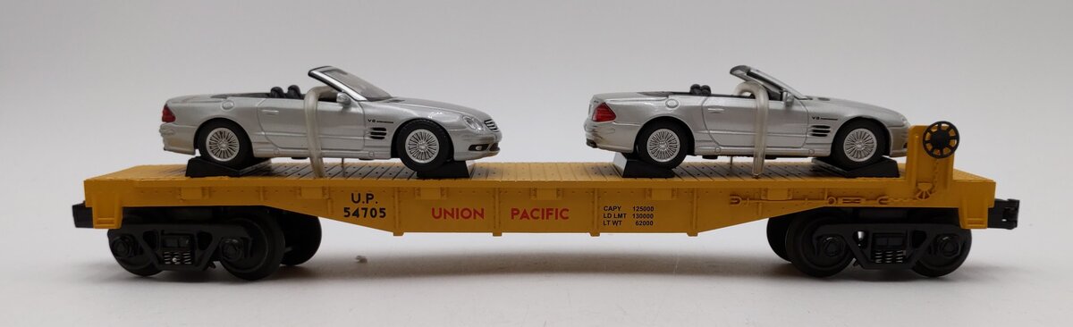 MTH 30-76167 O Gauge Union Pacific Flatcar with 2 SL55 Mercedes LN/Box