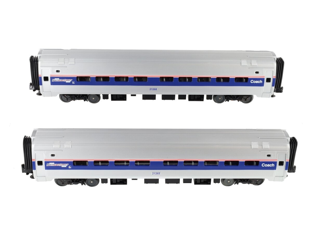 MTH 30-6504 O Amtrak RailKing O-31 Amfleet Coach Set (Set of 2) LN/Box