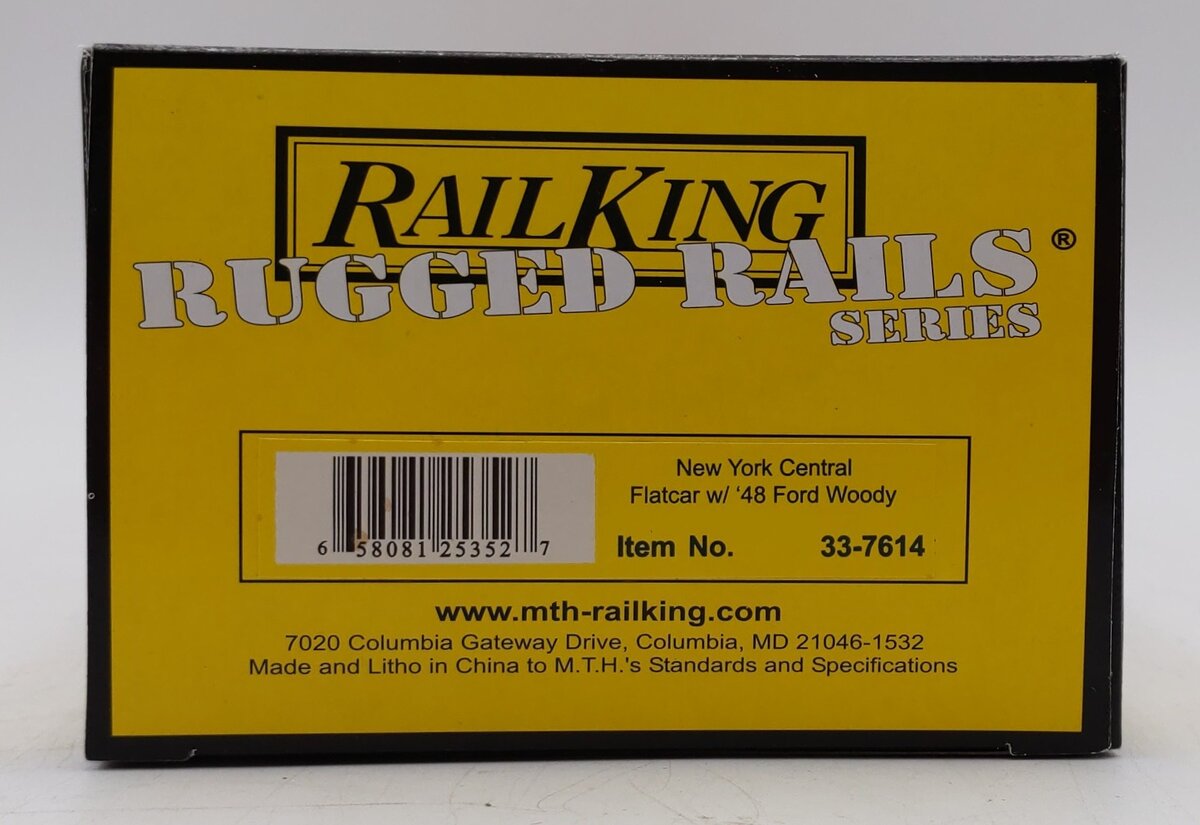MTH 33-7614 O Gauge New York Central Flat Car w/48 Ford Woody PicKUp LN/Box