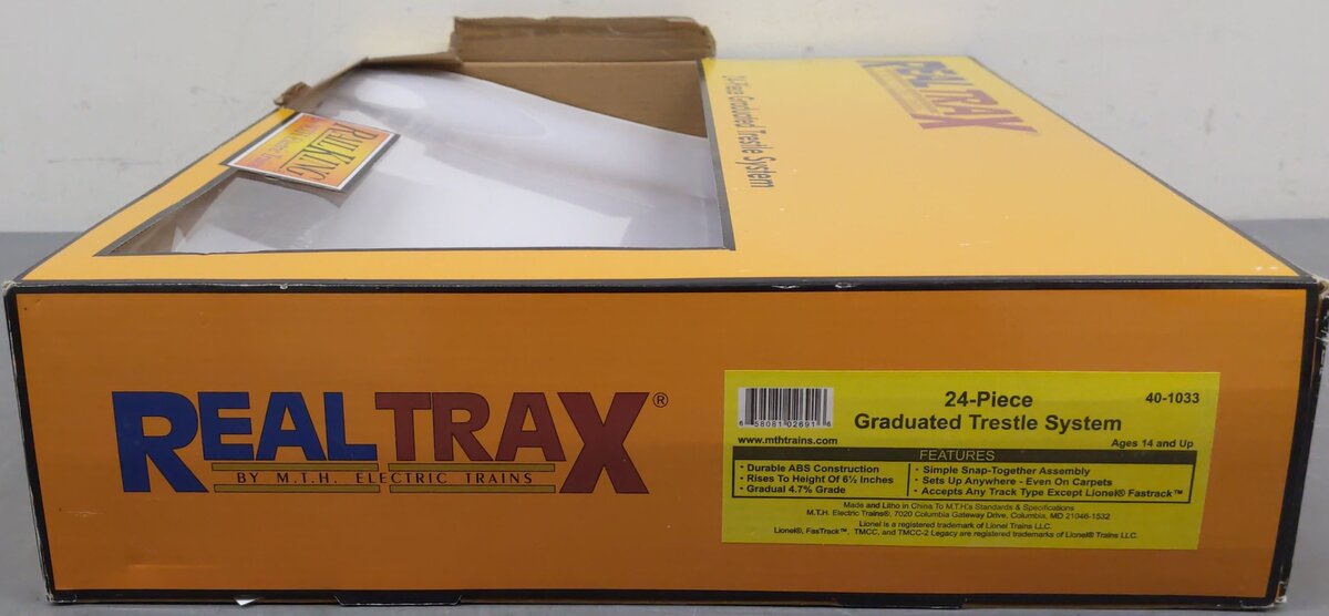 MTH 40-1033 O RealTrax - 24-Piece Graduated Trestle System Set LN/Box
