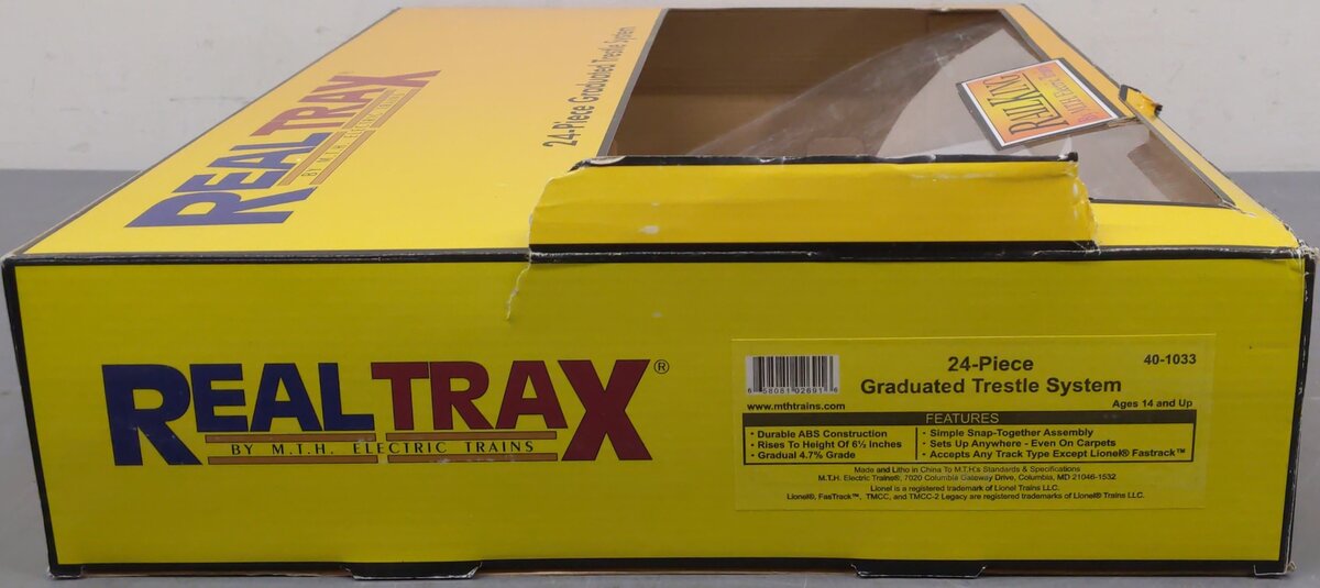 MTH 40-1033 O RealTrax - 24-Piece Graduated Trestle System Set LN/Box