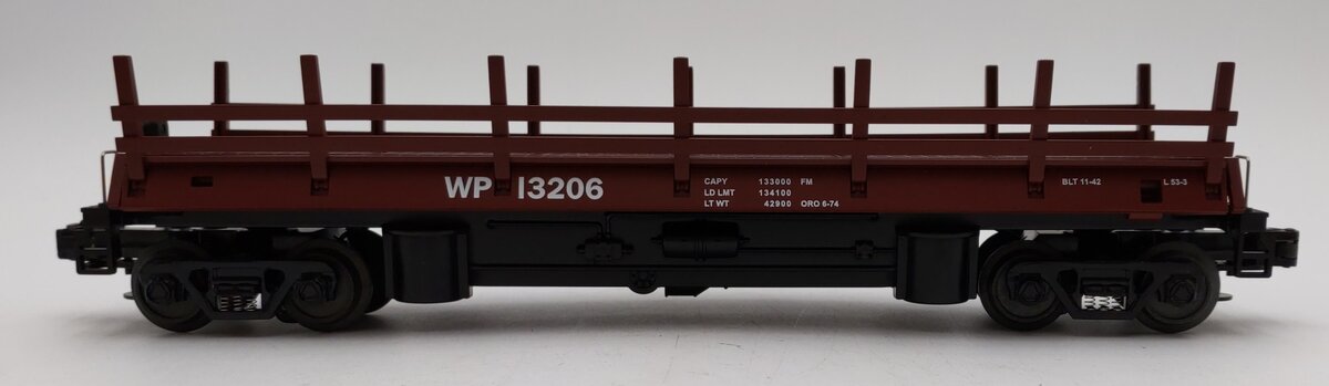 MTH 30-7959 Western Pacific Operating Flatcar with Logs #13206 LN/Box