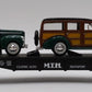 MTH 30-7662 O Gauge MTH Auto Transport Flatcar with Ertl '40 Woody Wagons LN/Box