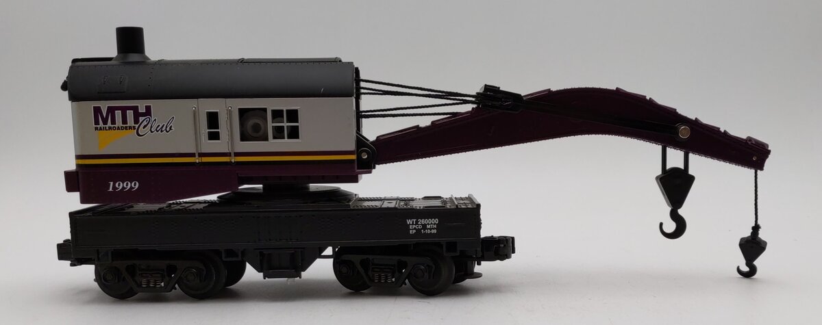 MTH 30-7928 O Gauge MTHRRC 1999 Operating Crane Car LN/Box