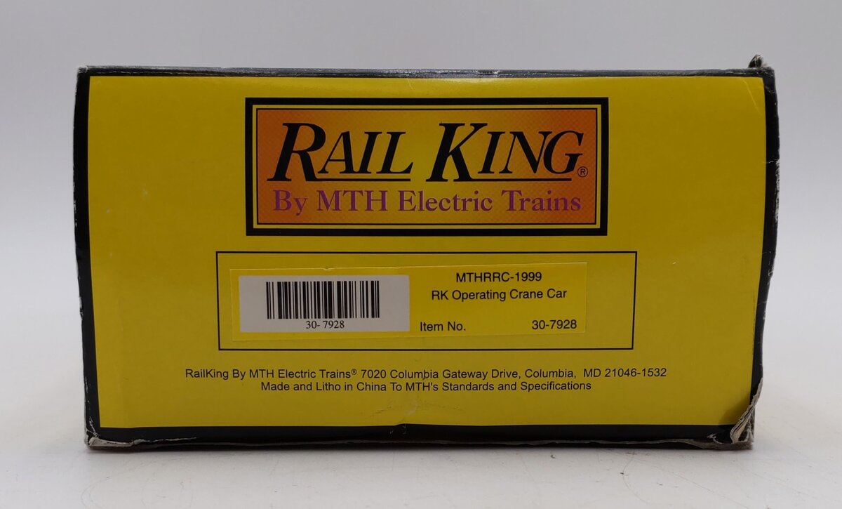 MTH 30-7928 O Gauge MTHRRC 1999 Operating Crane Car LN/Box