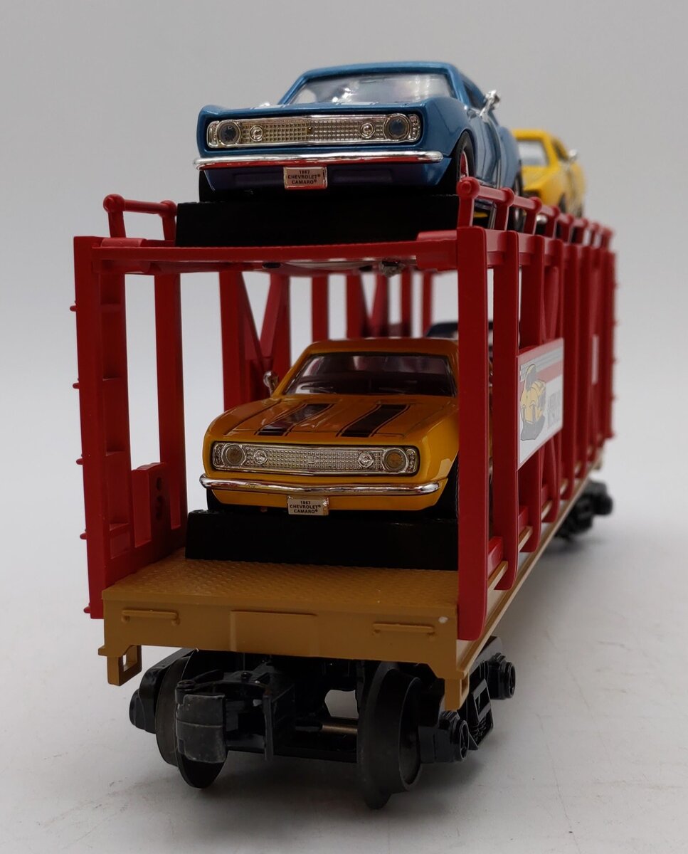 MTH 30-76727 O American Muscle Car Auto Carrier Flat Car w/ 4 '67 Chevy Z-28 LN/Box