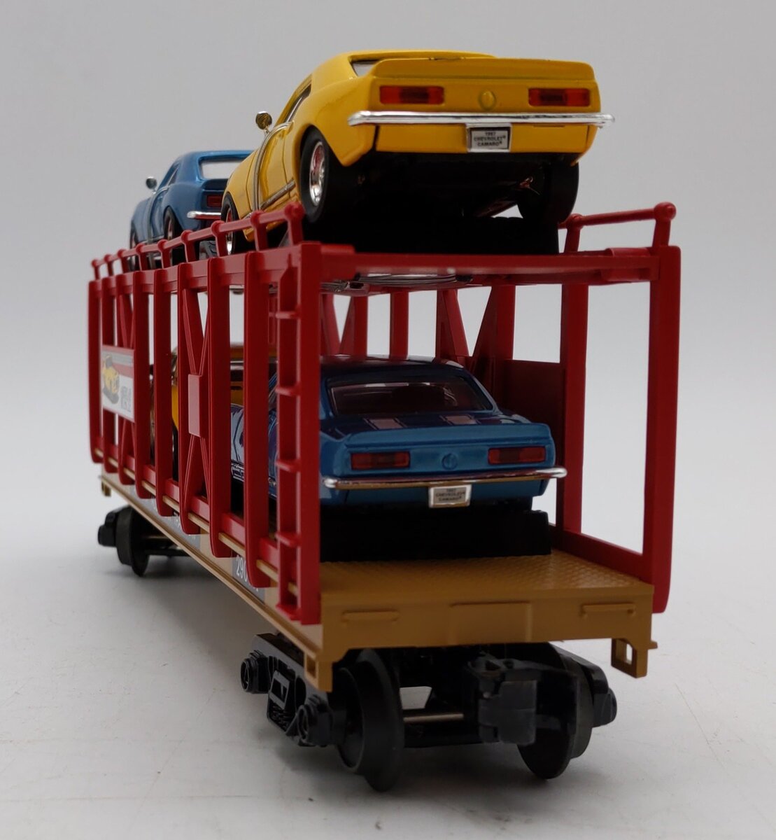 MTH 30-76727 O American Muscle Car Auto Carrier Flat Car w/ 4 '67 Chevy Z-28 LN/Box