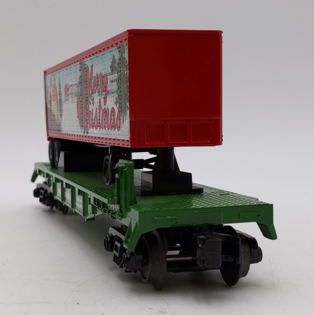 MTH 30-76687 O Christmas Flat Car with 40’ Trailer #120017 LN/Box