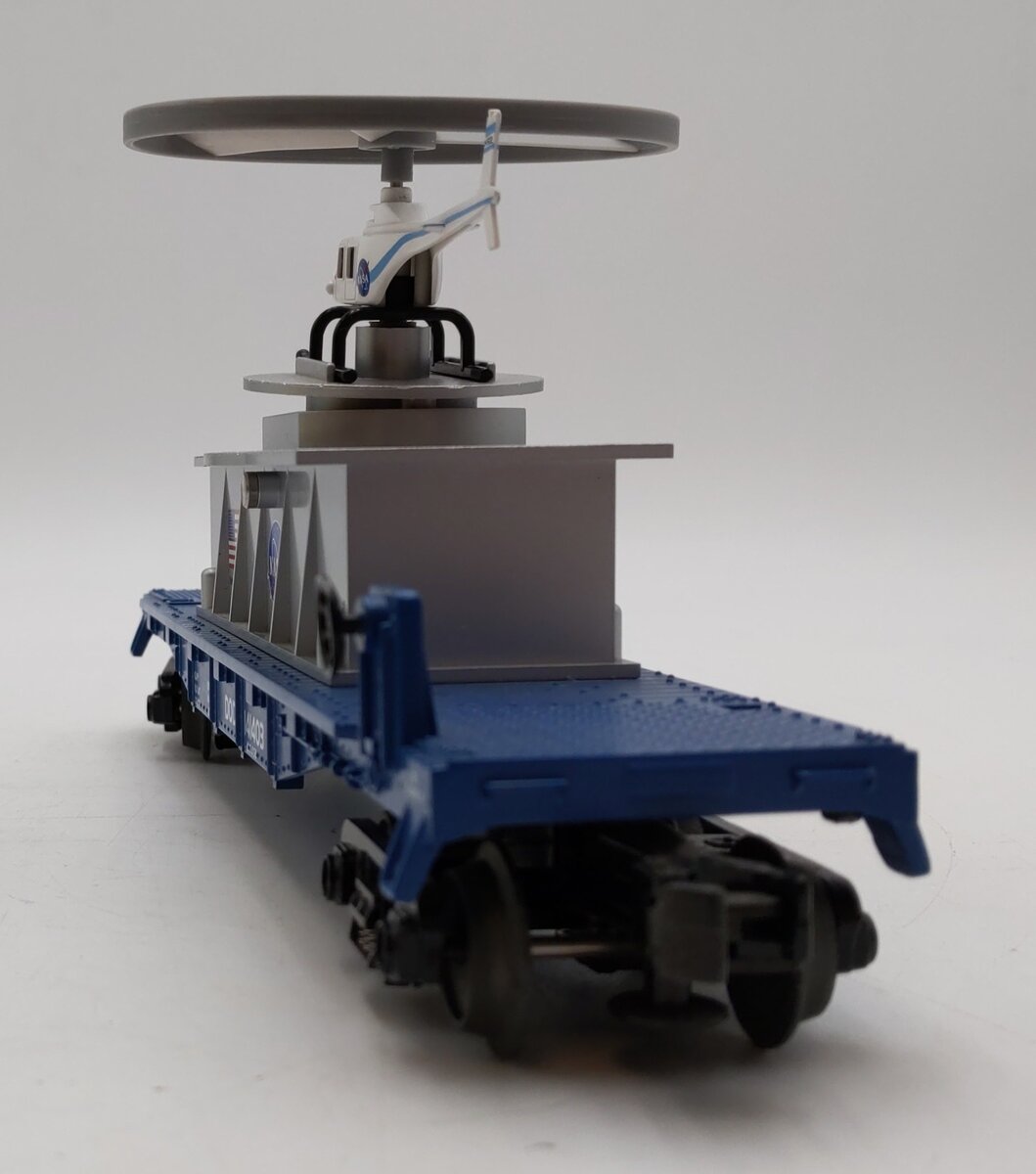 MTH 30-7940 O Gauge NASA Flatcar w/ Operating Helicopter LN/Box