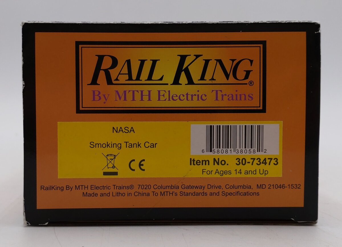 MTH 30-73473 O Gauge NASA RailKing Smoking Tank Car LN/Box