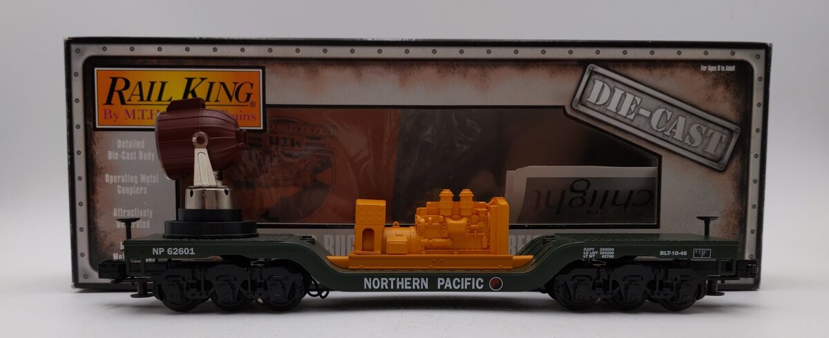 MTH 30-8306 O Gauge Northern Pacific Diecast Searchlight Car #62601 LN/Box