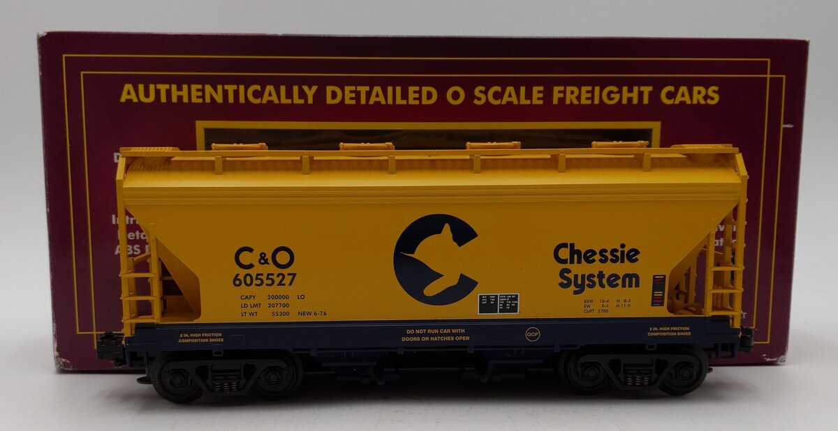 MTH 20-97422 O Gauge Chessie System 2-Bay Centerflow Hopper #605527 LN/Box