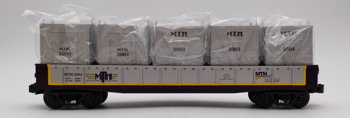 MTH 30-7267 O Gauge MTHRRC 2004 Gondola with 5 LCL Containers LN/Box