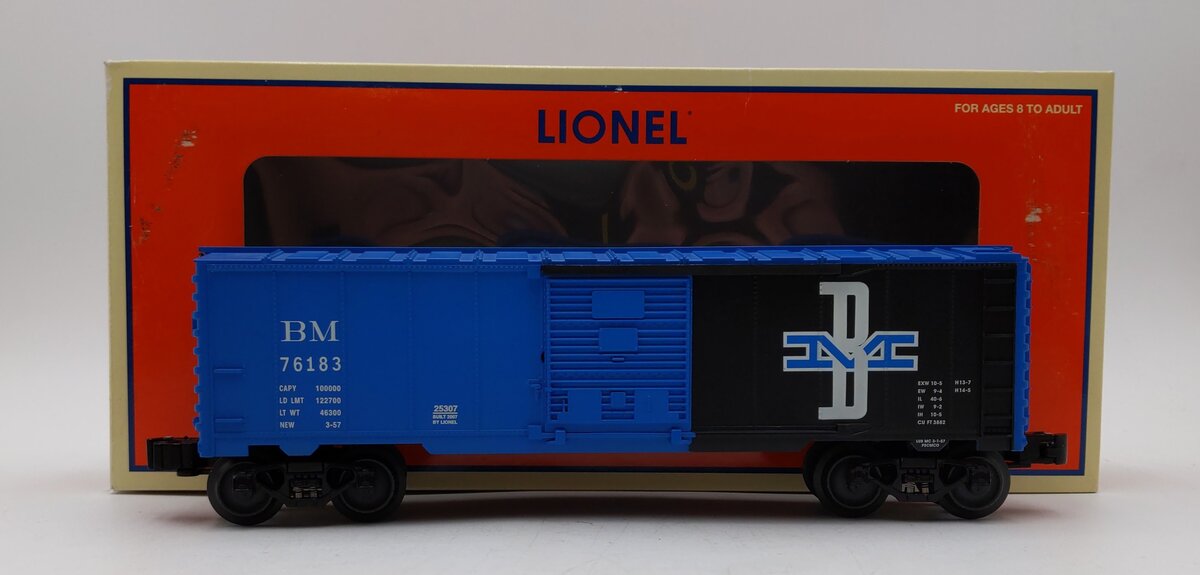 Lionel 6-25307 O Gauge Boston & Maine Boxcar #76183 LN/Box