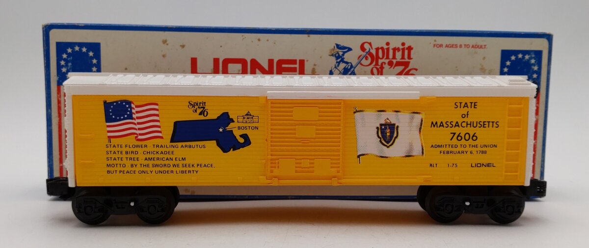 Lionel 6-7606 O Gauge State of Massachusetts Boxcar #7606 LN/Box