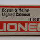 Lionel 6-7606 O Gauge State of Massachusetts Boxcar #7606 LN/Box