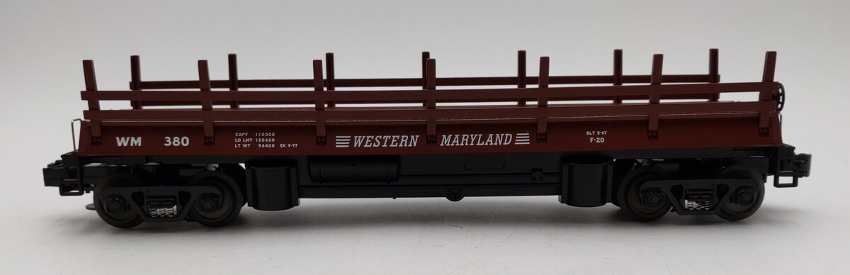 MTH 30-7648 O Gauge Western Maryland Operating Log Car w/ Logs #380 LN/Box