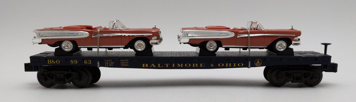 MTH 30-76498 O Baltimore & Ohio Flatcar w/‘58 Edsel Citations LN/Box