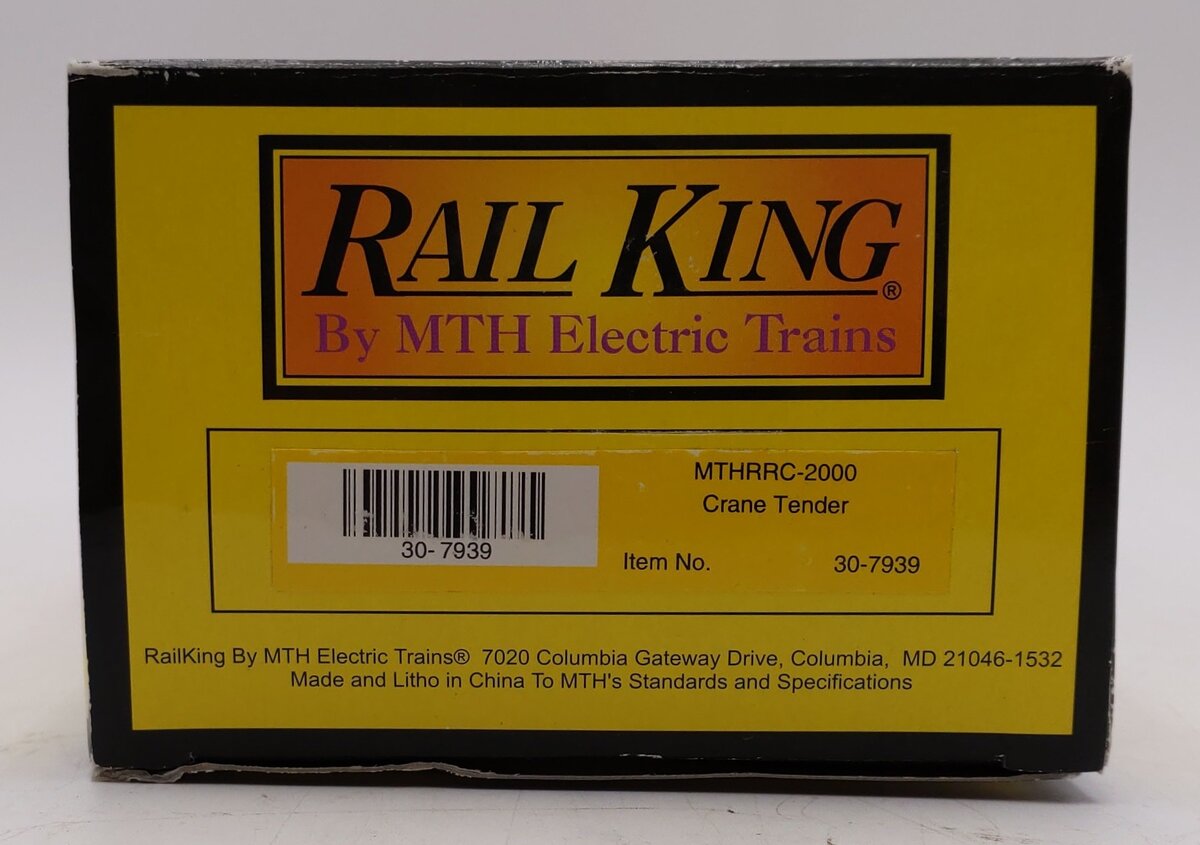 MTH 30-7939 O Gauge MTH Club Crane Tender Car #2000 LN/Box